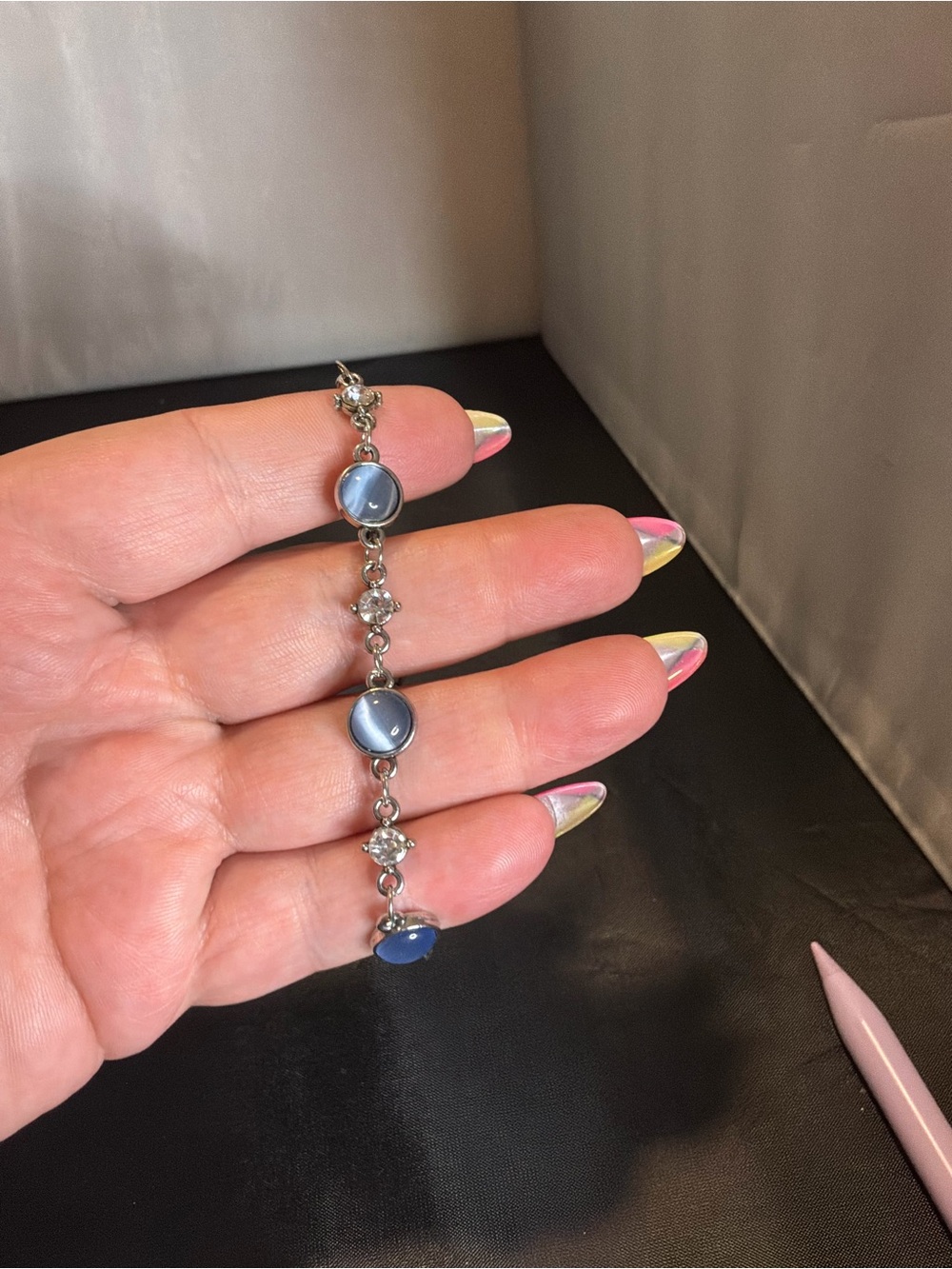 Blue Stone Dainty Bracelet - Women Jewelry - Picture 3 of 3